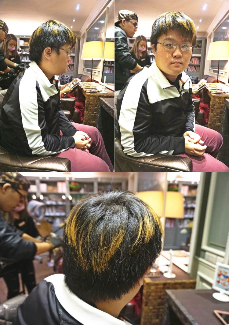 捷運中山站美髮 Bon Bon Hair Design Studio 男生染髮 淺咖啡帶點綠 夢幻漸層系列